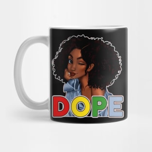 Unapologetically Dope, Black, Afro, Black History, Juneteenth, Black Woman Mug